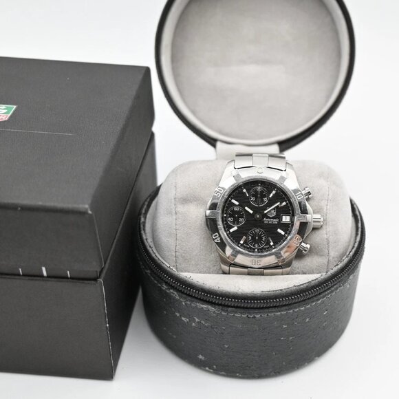TAG HEUER Aquaracer Date Watch 41mm CN2111 Chronograph AT Black Dial SS 58LC594 main image 12